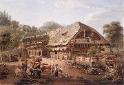 Gabriel Lory fils House of peasants in the vicinity of Bern oil painting reproduction